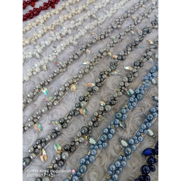Payet Rangkai/ Mutiara Rangkai Sampan/ Permata Rangkai/lebar 1cm panjang 20cm