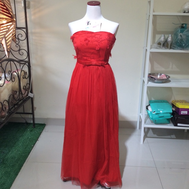 TOP GAUN PENGANTIN PESTA ATAU BRIDESMAID RED 3