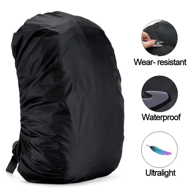 Cover Tas Ransel Waterproof Backpack Cover 60L - W1012 - Black