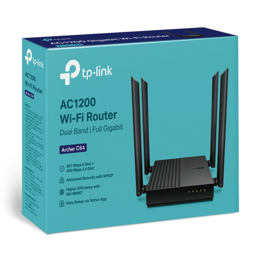 TP - Link AC1200 Wireless MU-MIMO WiFi Router - Archer C64