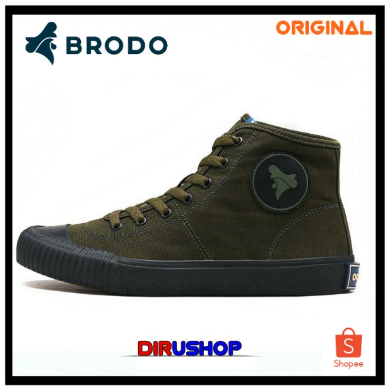 Sepatu Brodo Vulcan Classic Hi Olive / Natural White