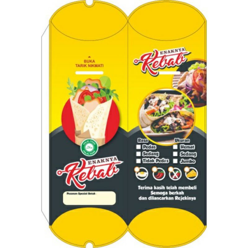 Bungkus kebab | wadah kebab | kertas kebab | kertas kebab tarikan isi 25
