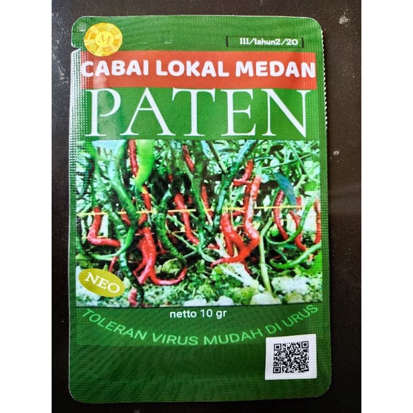 

Cabe Paten Lokal Unggul Medan Tahan Virus Mudah Diurus Original Kemasan 10gr tipe akar