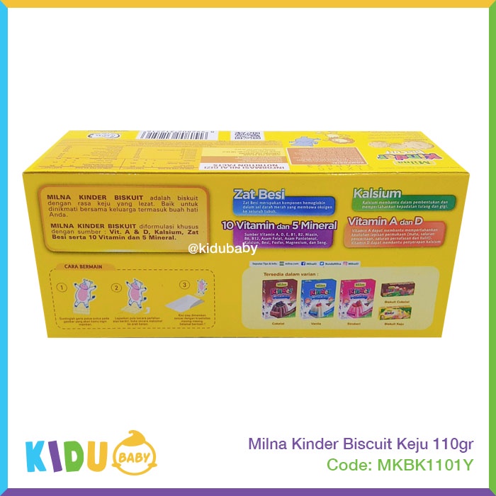 Milna Kinder  Biscuit 110gr Cemilan Makanan Biskuit MPASI si Kecil Kidu Baby