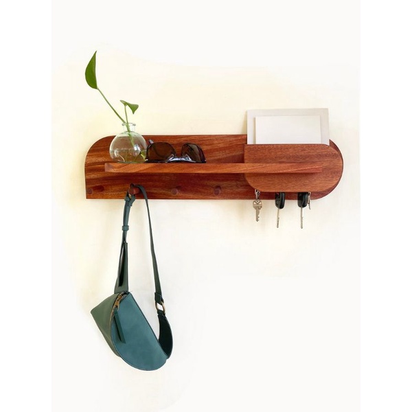 PROMO Rak Gantung Kunci Rak Tempel Dinding Rak Kayu Dinding Unik