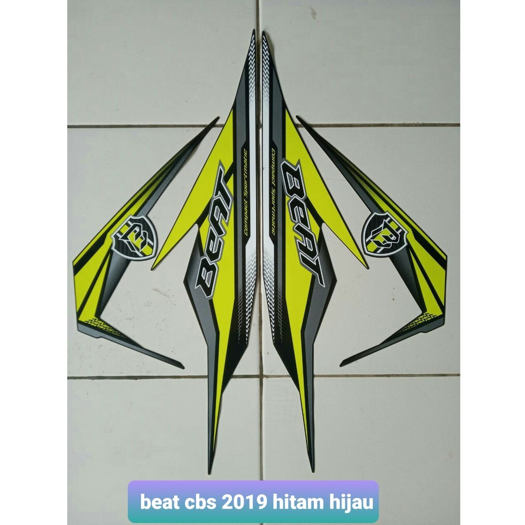stiker striping honda beat cbs 2019 hitam hijau