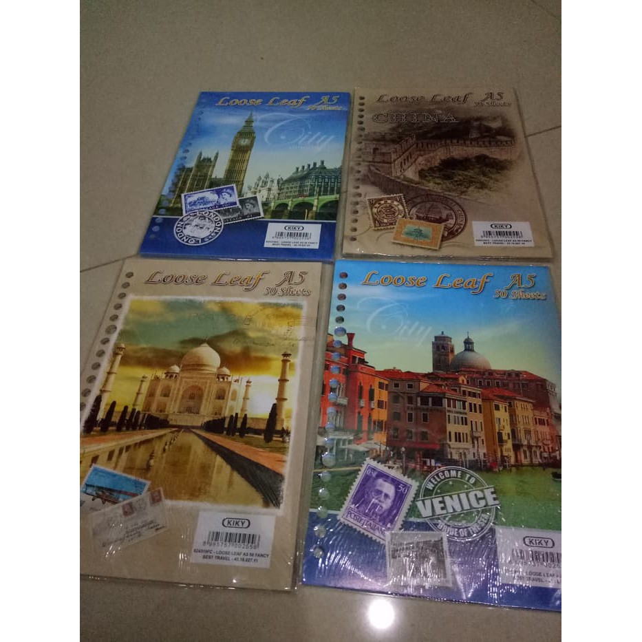 

Kertas Note - Isi Kertas Binder - Kertas File Isi Binder Loose Leaf Kiky "Travel" A5 50 Lembar