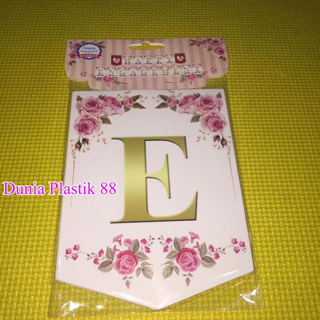 Banner Happy Engagement Gantungan Hiasan Bunting Flag Selamat Pertunangan Tunangan Shopee Indonesia