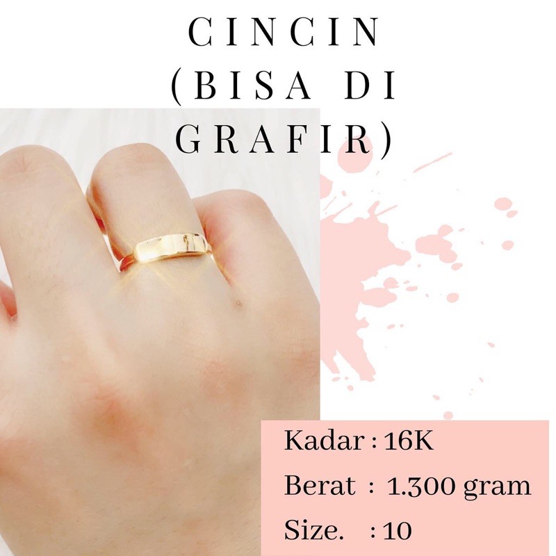 Cincin Emas signet 1.300 Gr