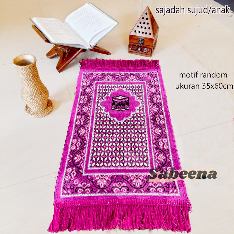 Sajadah Tebal Turki Bulu Premium Dijamin Halus uKURAN 35X60 cm By Sabeena Store