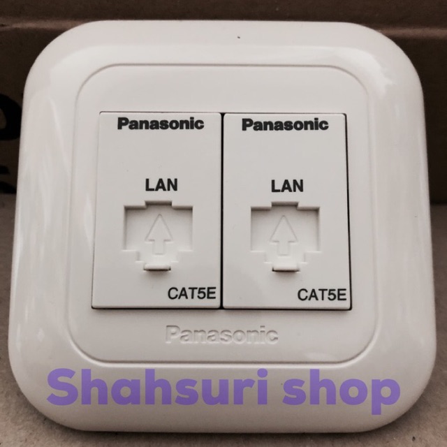 Stop kontak Outlet data cat5e cat 5 e double 2 + frame panasonic 1 set