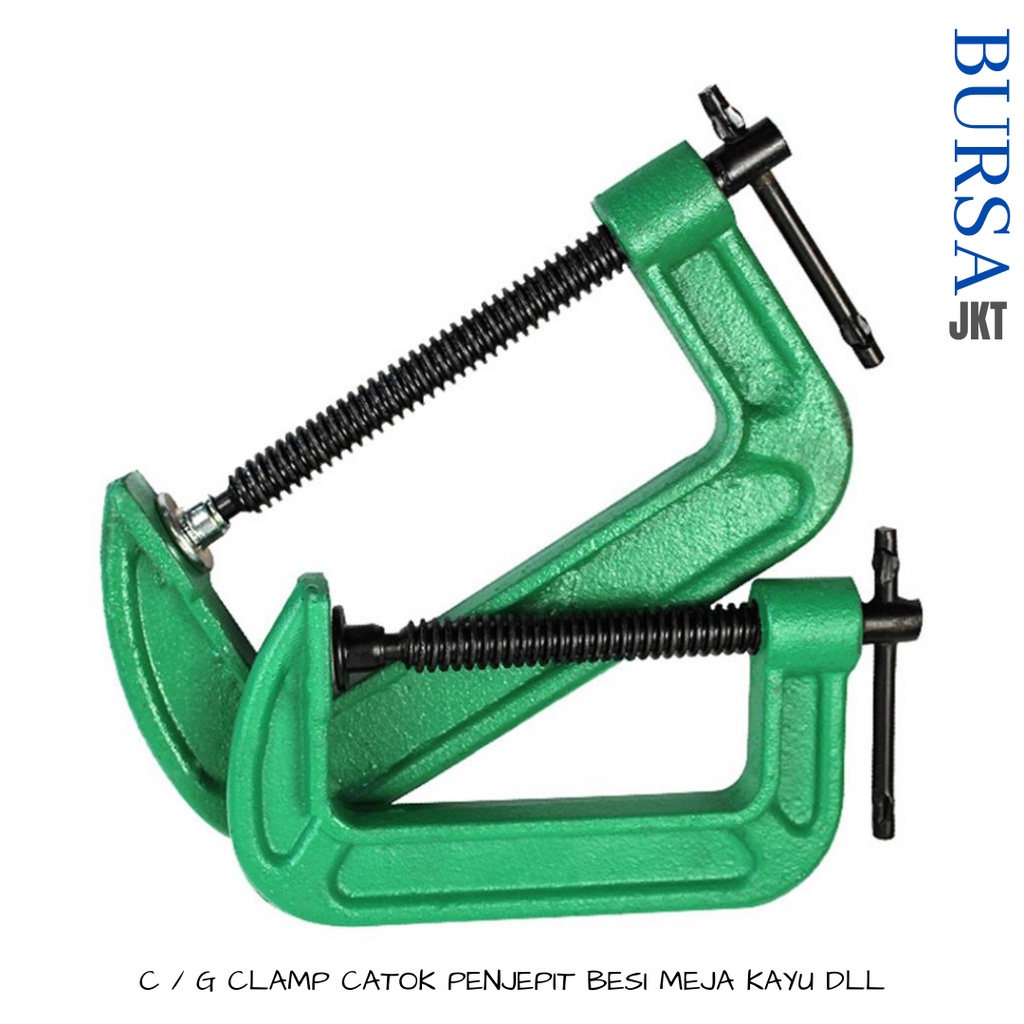 G CLAMP KLEM PENJEPIT BESI KAYU MEJA STAINLESS ANTI KARAT HIJAU