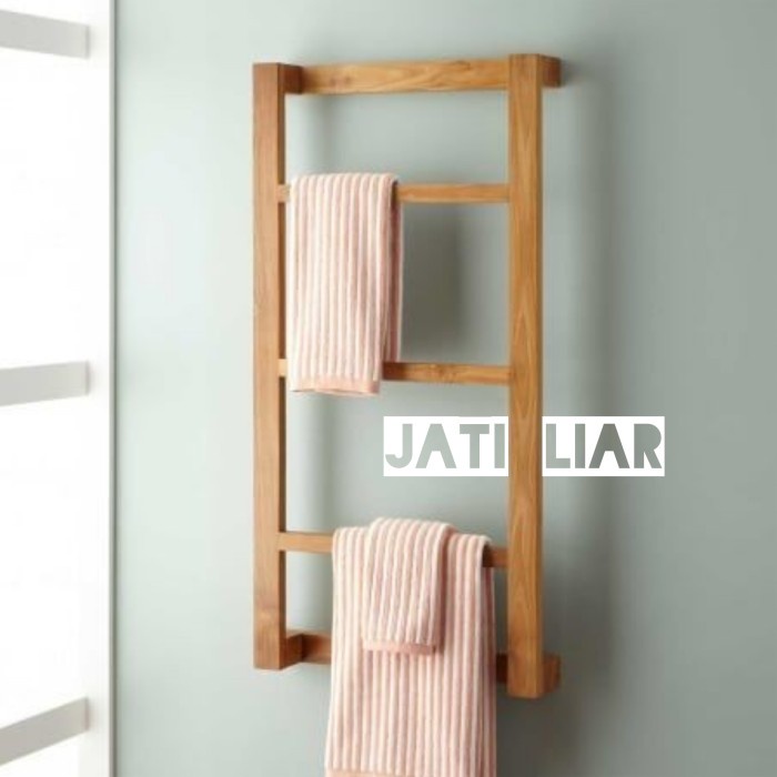 Pinaplepan Rak Handuk Kayu / Rak Dinding Kayu / Gantungan Handuk Kamar Mandi Kayu