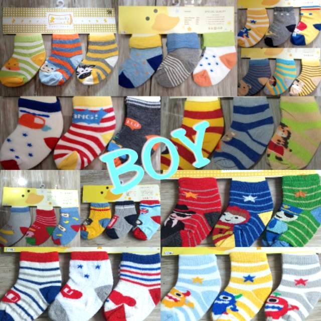 WINTEKU 3 pcs Kaos Kaki Bayi SNI Motif Cewek dan Cowok