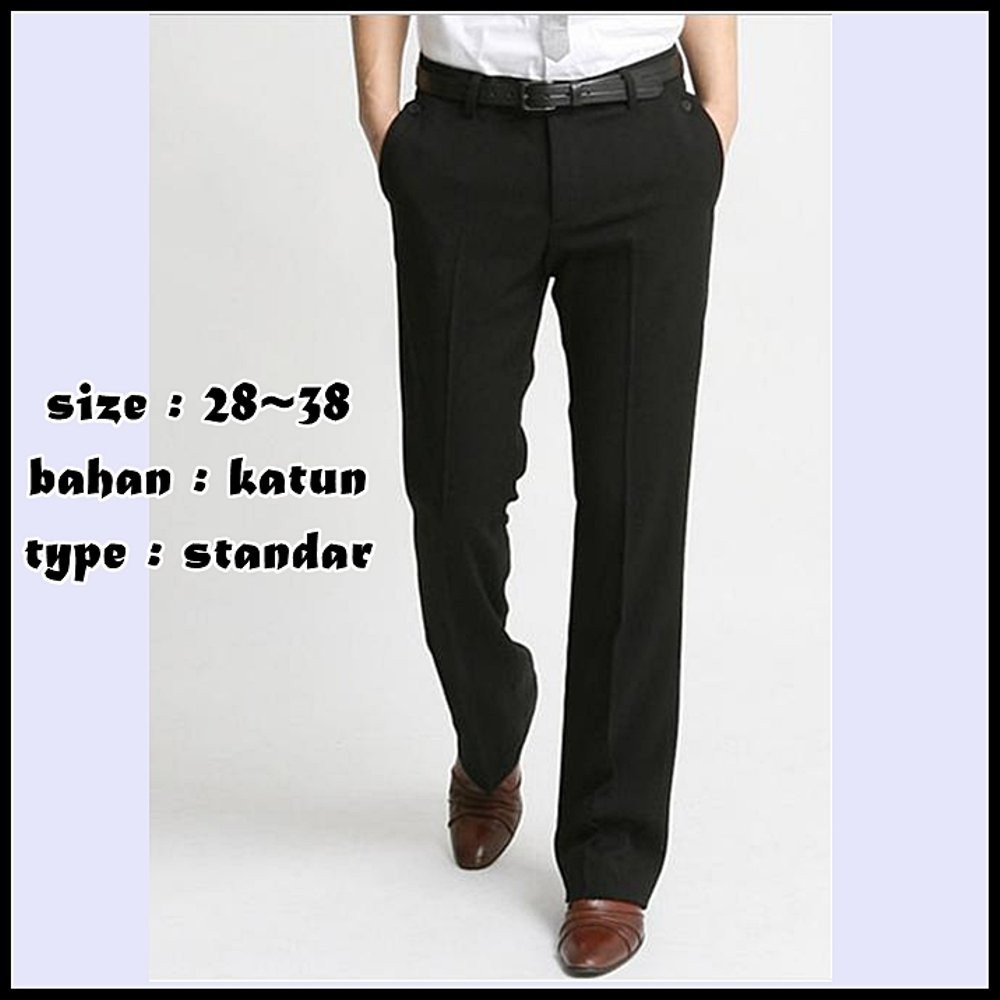 Celana Dasar Standar Reguler Fit Merk JCC Original Celana Bahan Katun Kantor Hitam Reguler Celana Formal Ukuran Standar Jumbo Super Jumbo  27 38 39 40 41 42 43 44