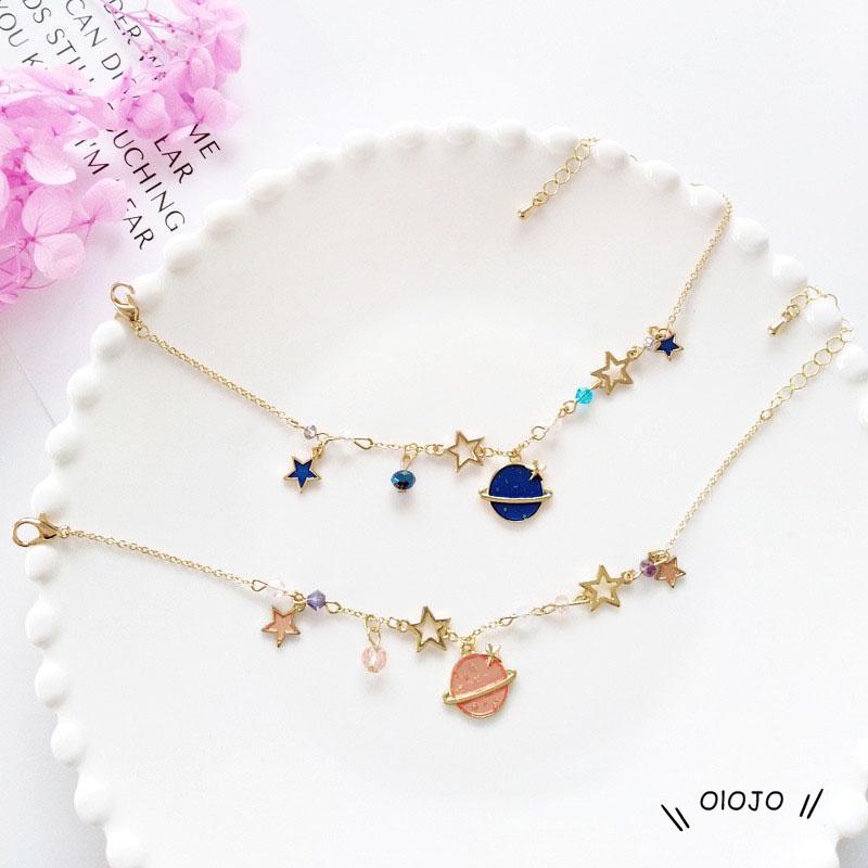 Fashion Sweet Dream Planet Bintang Berujung Lima Gelang Liontin Semua Pertandingan Wanita - ol