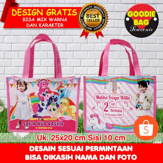 

Tas ultah / tas ulang tahun / tas souvenir custom / Goodie bag TERLARIS