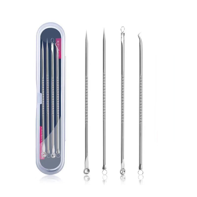 Pinset Komedo Jerawat set 4 pcs Pinset Komedo Jerawat Set Stainless Anti Karat Alat Pencabut Komedo 4 in 1