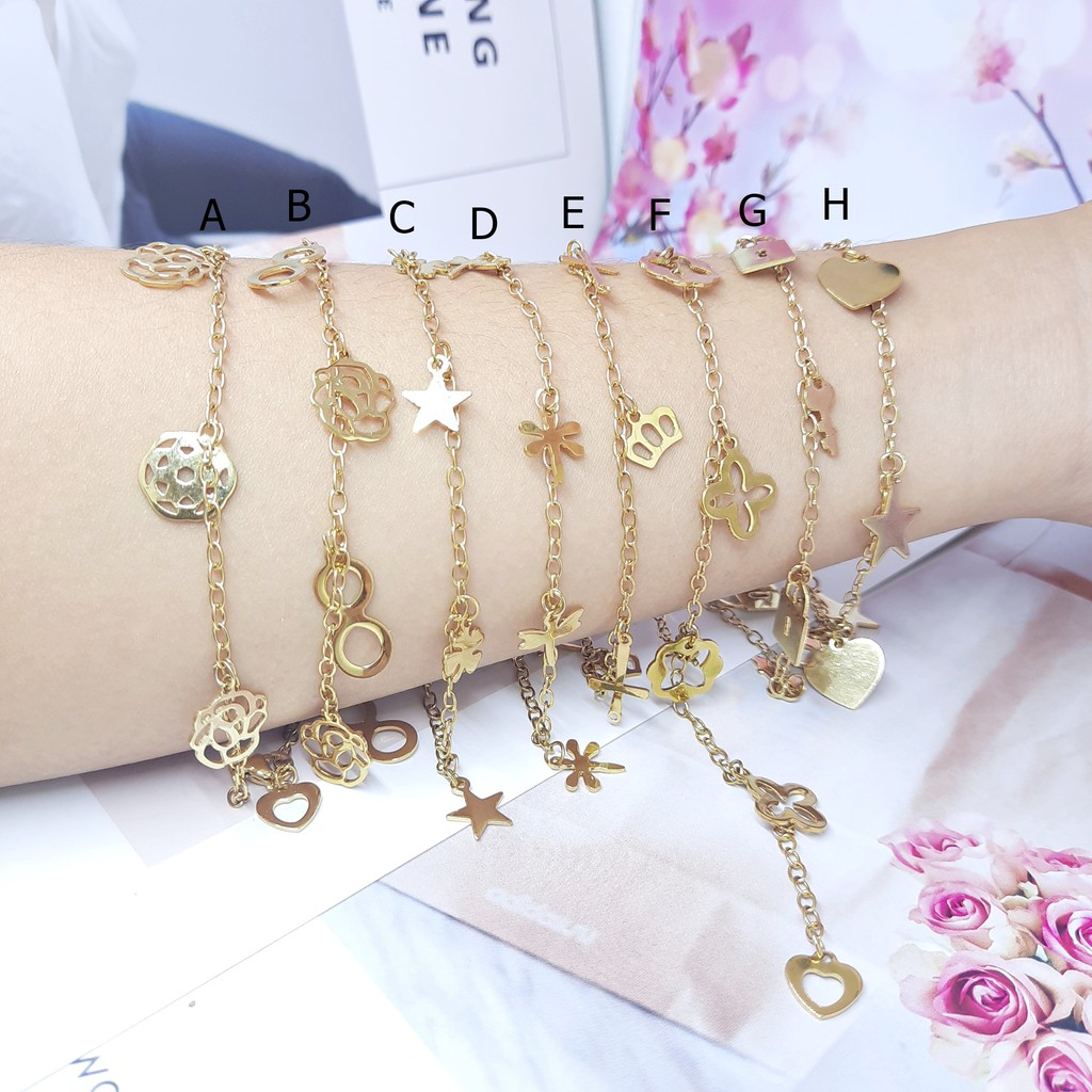 Gelang Kaki Tangan Besar Titanium Fashion Korea  Gold - BB628