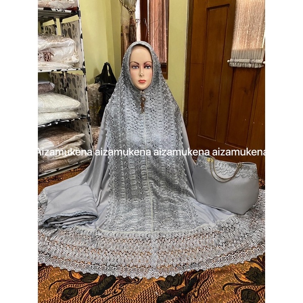 mukena zahra naghita abu swarovsky kd full tas behel (COD)