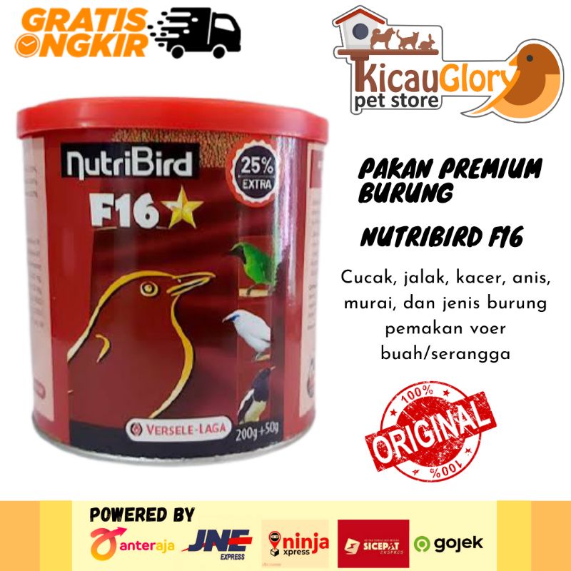 Nutribird F16 Nutri Bird Versele Laga Pakan Burung Murai Anis Cak Ijo Kacer