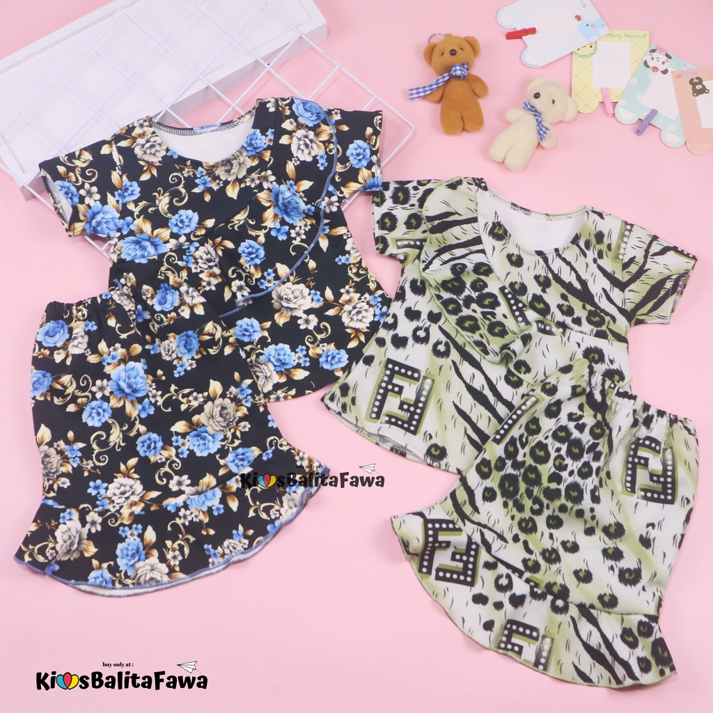 [MOTIF] Setelan Lolly Anak uk 1-4 Tahun / Atasan Bawahan Rok Perempuan Baju Model Dress Cewek Import