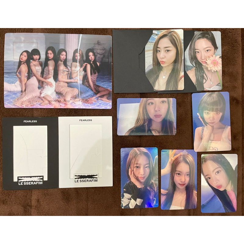 PHOTOCARD LE SSERAFIM ALBUM FEARLESS - POB WEVERSE SAKURA CHAEWON KAZUHA YUNJIN GARAM EUNCHAE ANTIFR