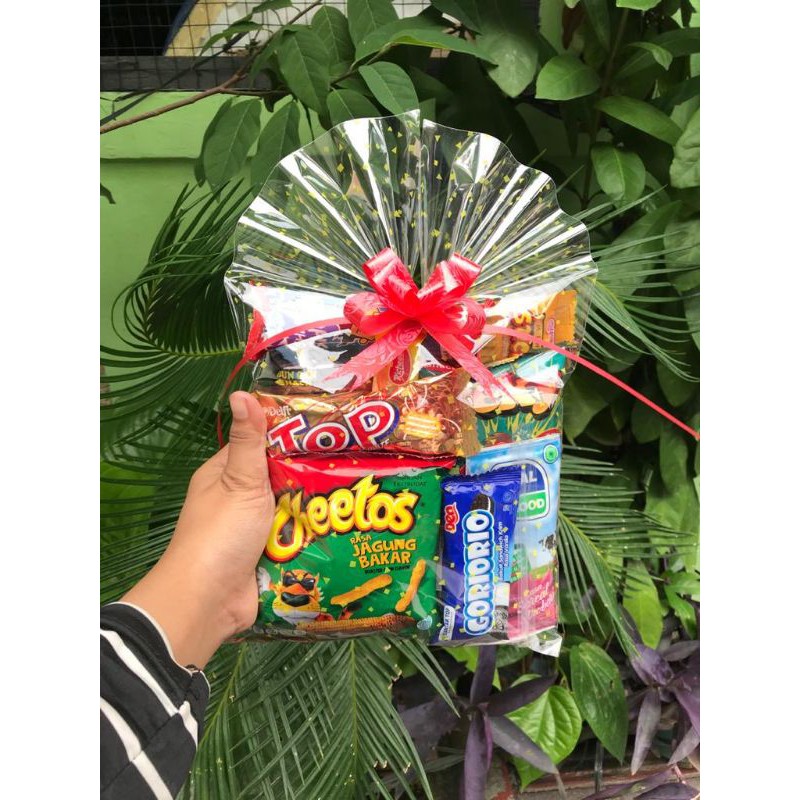 Parcel murah Bingkisan snack kemasan cantik ulang tahun anak parcel ciki