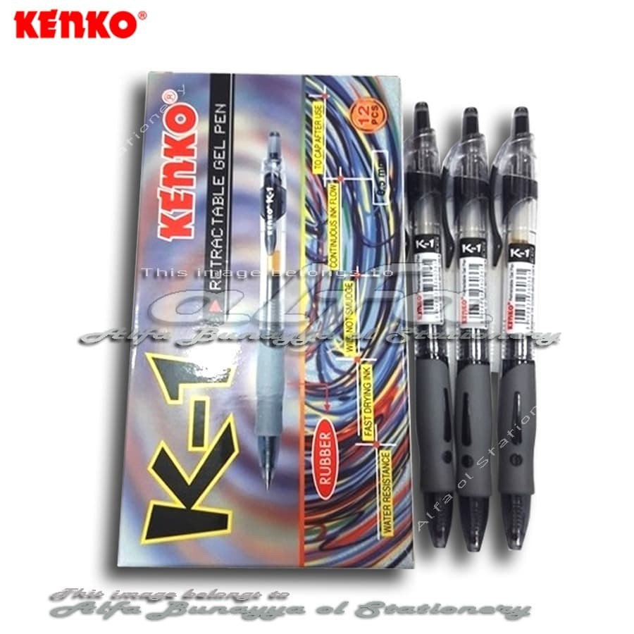 KENKO Pulpen K-1 0.5 - Retractable Gel Pen 0.5 - Pen Tinta K1 - Pena