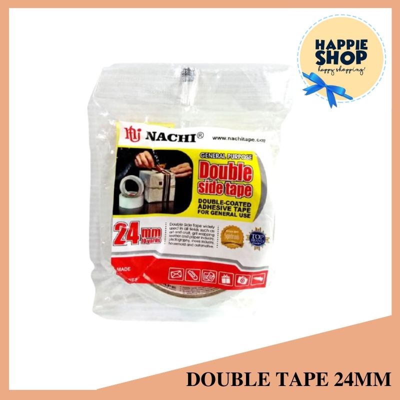 Double Tape 24mm Nachi Lakban Selotip Plakban Isolasi 24mm Solasi 1 Inchi Stationery Murah