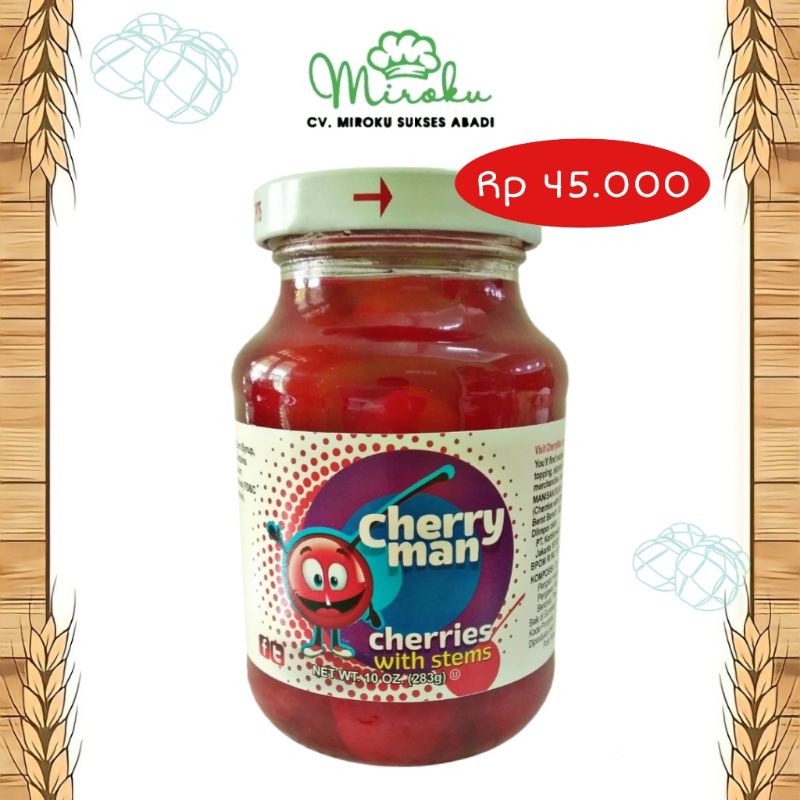 

Cherryman Cherries With Stems/Ceri Dalam Jar 283gr