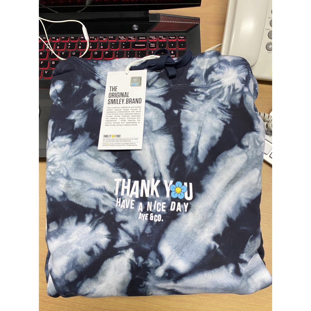 Hoodie Aye Denim X Smiley Size M Blue Tie Die