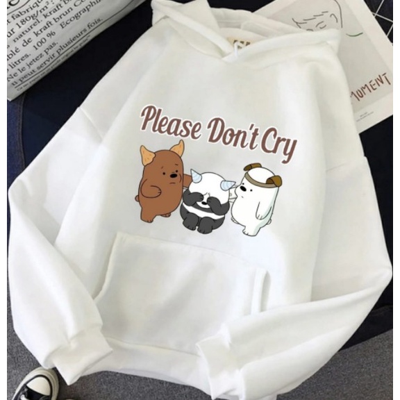 PLEASE DONT CRY HOODIE / HOODIE WANITA TEBAL