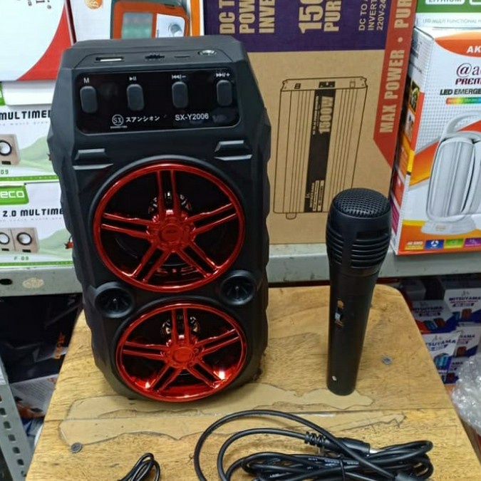 COD SPEAKER BLUETOOTH KARAOKE PROTABLE SX-2006 BONUS MIC KARAOKE X-BASS//SPEAKER SALON AKTIF SX-2006