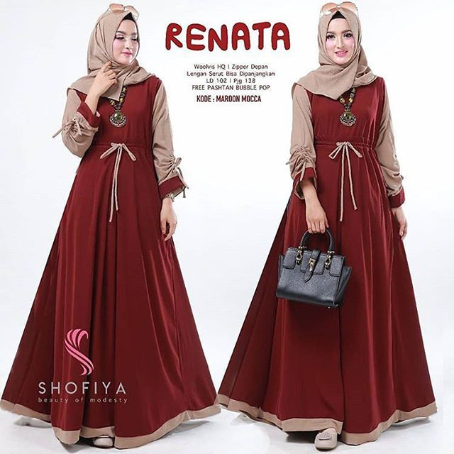 Terlaris Renata dress gamis balotelli/gamis jumbo/syari 