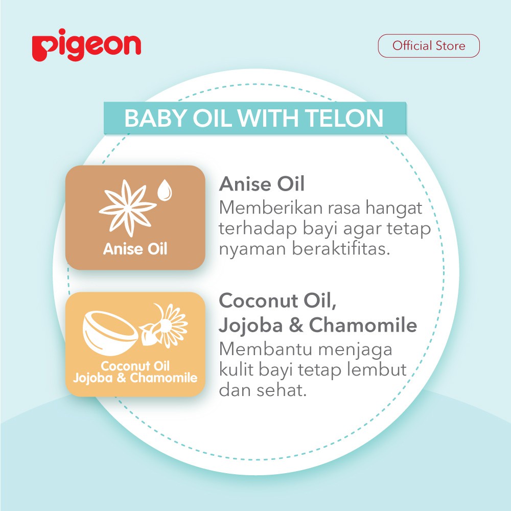 Castle - Pigeon Baby Oil With Telon 115ml - Baby Oil Chamomile 100ml - Pigeon