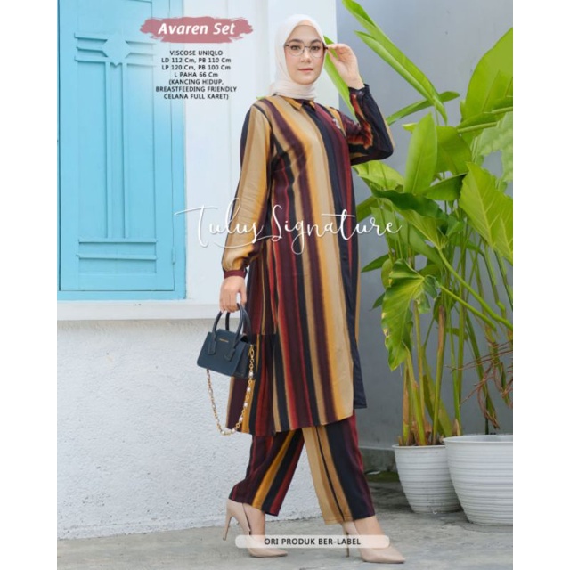 Avaren set wanita motif katun rayon by tulus signature