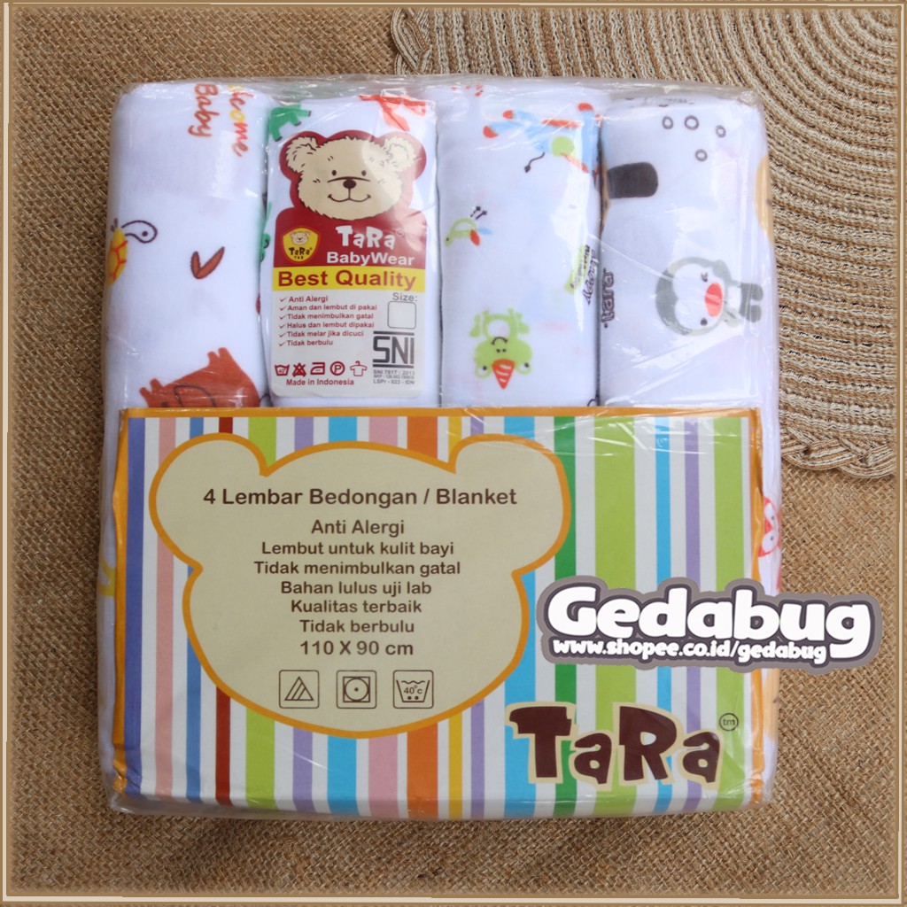 Murah!! Bedong Bayi Tara Putih | Perlengkapan Baby | Gedabug