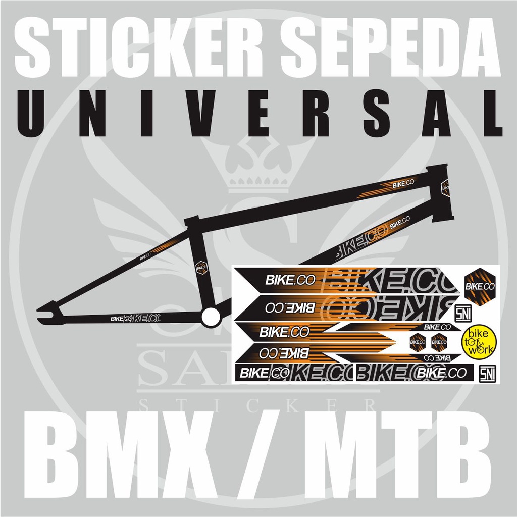 STIKER VARIASI SEPEDA BMX / MTB / UNIVERSAL / STRIPING STIKER SEPEDA BIKE.CO 06 ORANGE