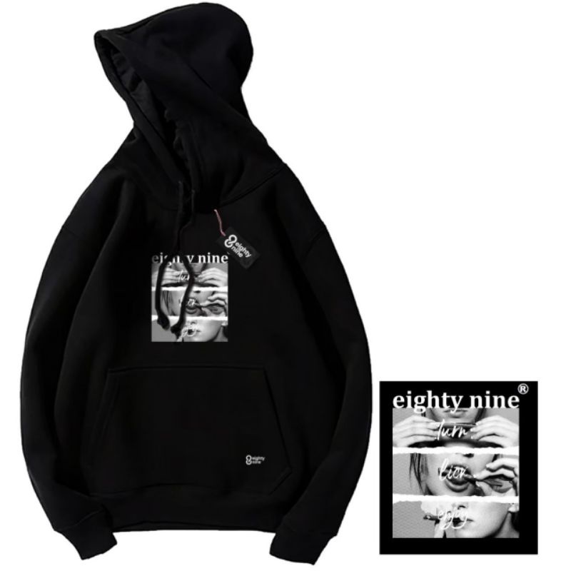 Sweater Hoodie Eighty Nine / Hoodie Black Eighty Nine / Hoodie Pria / Hoodie Wanita / Hoodie Black Premium Original Eighty Nine