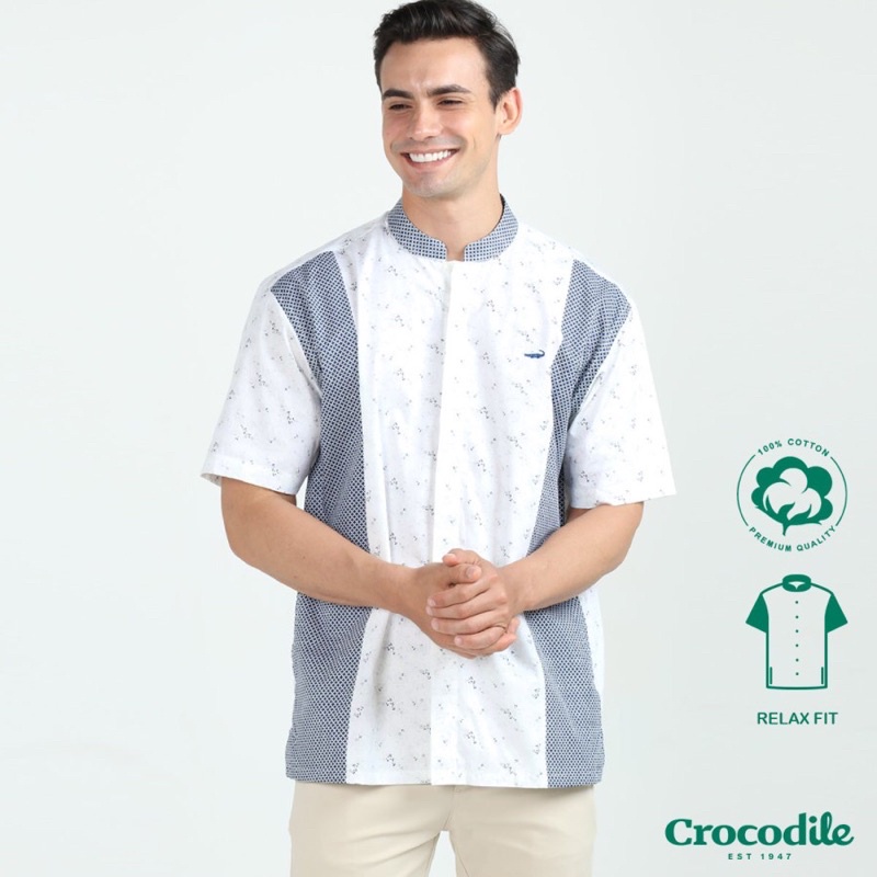 "BIG SALE" Kemeja Koko Lengan Pendek Katun Original Crocodile KOKO 0875