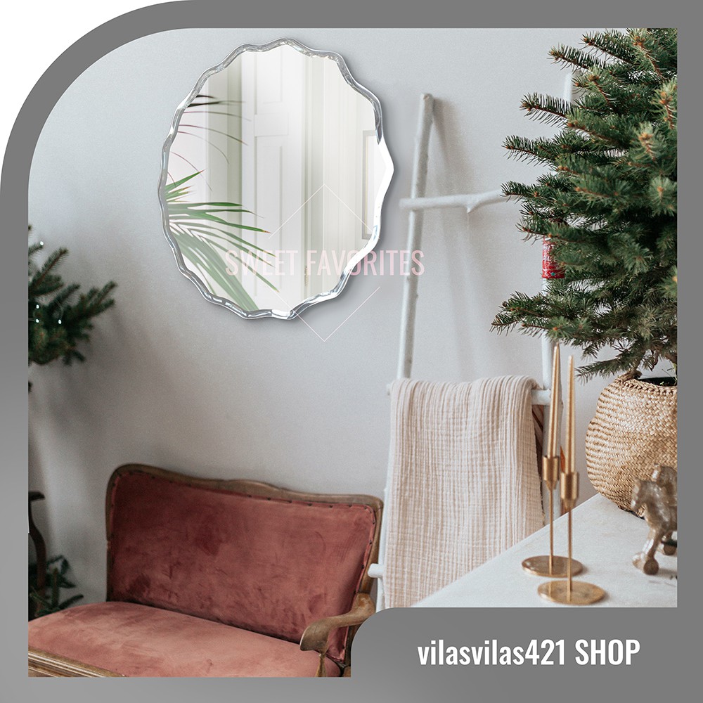 Irregular Mirror SAKURA ROSE Aesthetic Kaca Kamar Mandi 60 Irregular Mirror SAKURA ROSE Aesthetic Kaca Kamar Mandi 60