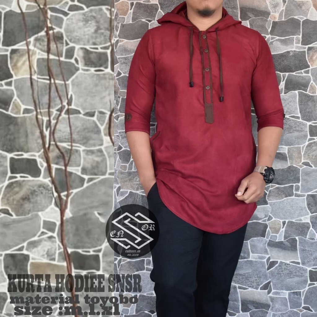 Sensor Koko Qurta Hoodie Material Toyobo Premium Fashion Pria High Quality