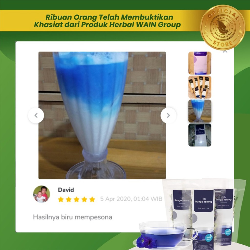 Bunga Telang TUMPUK PREMIUM 50 gram  Bunga Telang Tumpuk Pewarna Alami Herbal Organik dan Sehat