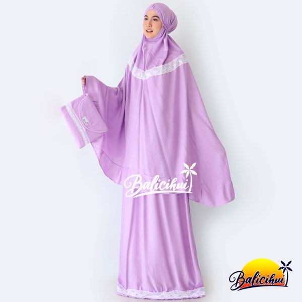 Balicihui Mukena Yasmina Lavender Polos Mukena Bali Dewasa, Jumbo