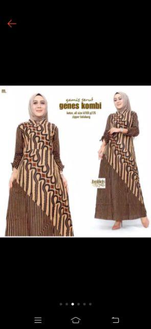 Ms Gamis Batik Sriwedari Maxi Bumil/busui Katun Sogan Allsize Ld 104