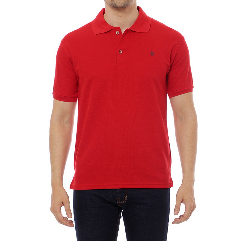 BlueButton Classic Men Embroidery PoloShirt Merah