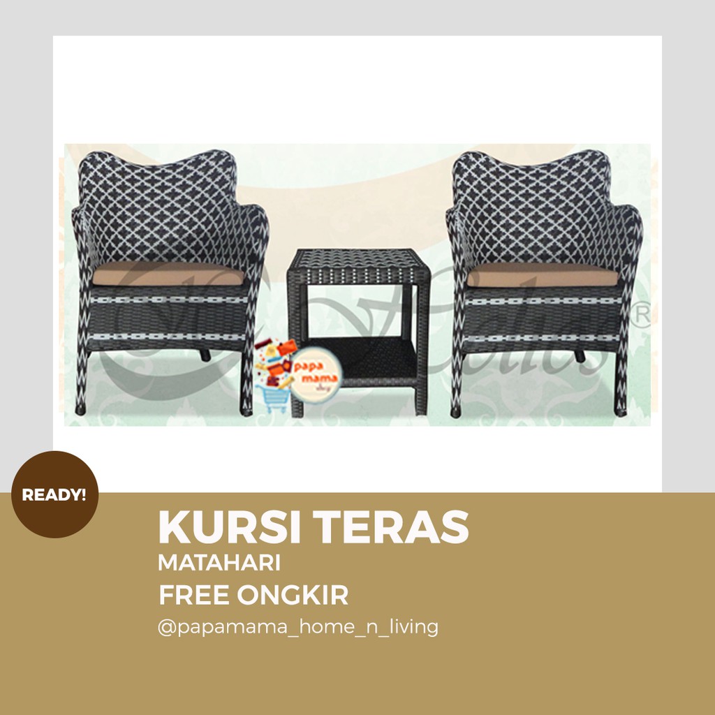 Kursi Rotan Sintetis Murah - Kursi Tamu - Kursi Teras Fullset Meja Tipe Teras Matahari - Medan