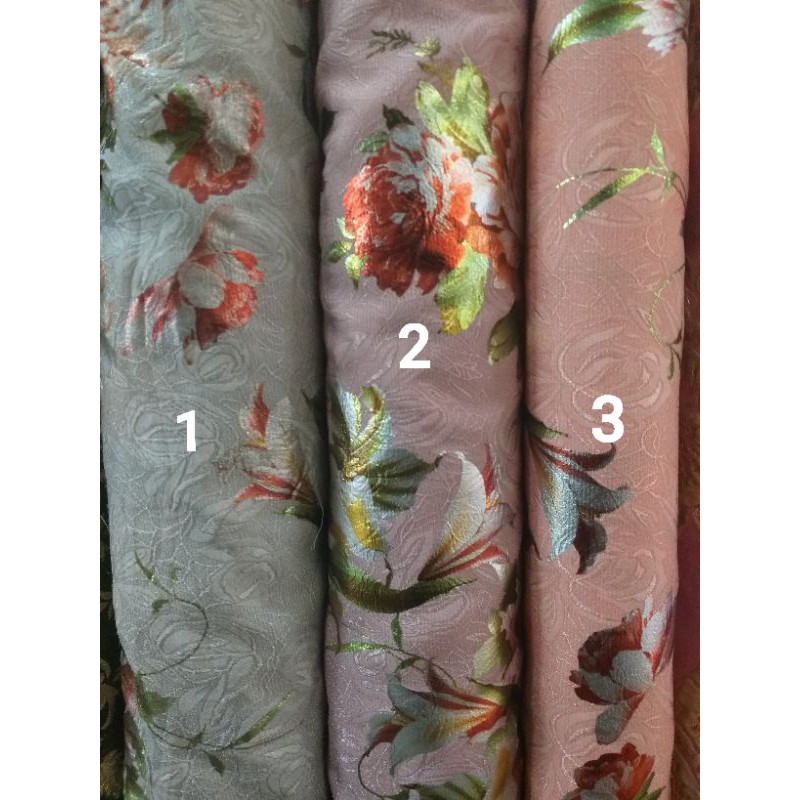 Kain Jaguar Embos Motif Bunga / Bahan Jaguar Embos