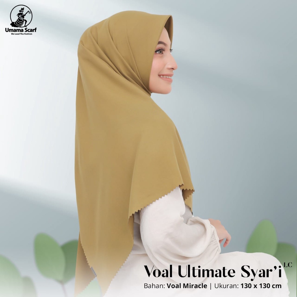 PAKET HEMAT ISI 3PCS PARIS OLIVE SYAR'I, UMAMA ORIGINAL, HIJAB SEGI EMPAT JUMBO UKURAN 130X130, ADA LOGO UMAMA NYA